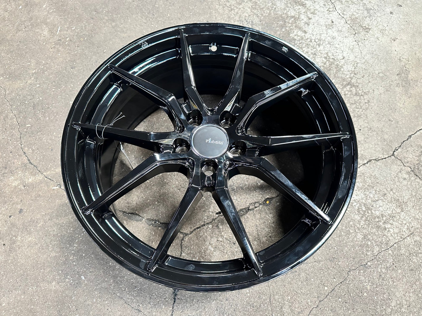 New 17X7.5 ET40 Advanti Hybris Rim (4 wheel) Gloss Black 5X100