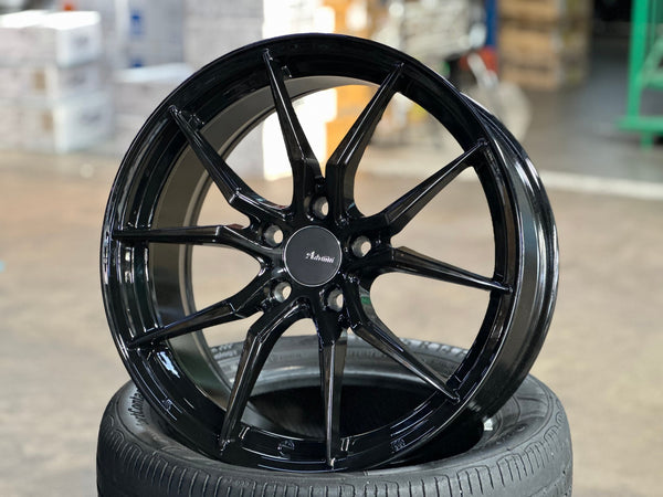New 18X8 ET45 Advanti Hybris Rim (4 wheel) Gloss Black 5X112