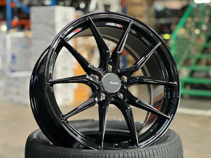 New 18X8 ET45 Advanti Hybris Rim (4 wheel) Gloss Black 5X112