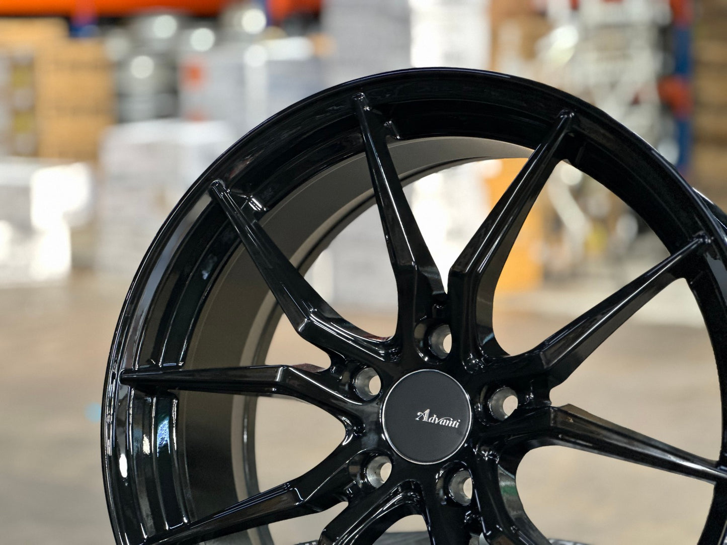 New 18X8 ET45 Advanti Hybris Rim (4 wheel) Gloss Black 5X112