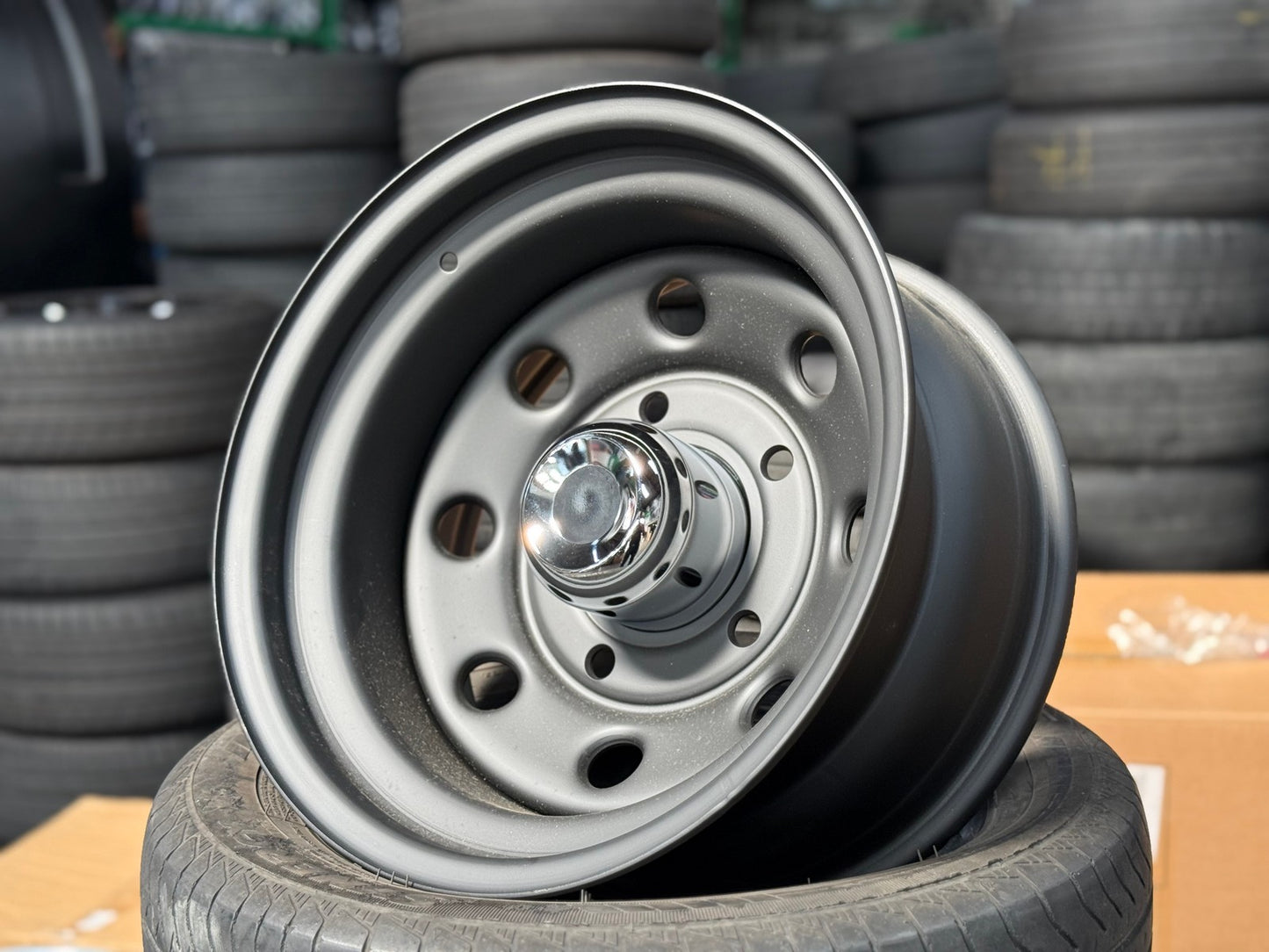 New 16X8 ET-35 Defender Steel Rim (5 wheel) Matt Black 5X165.1