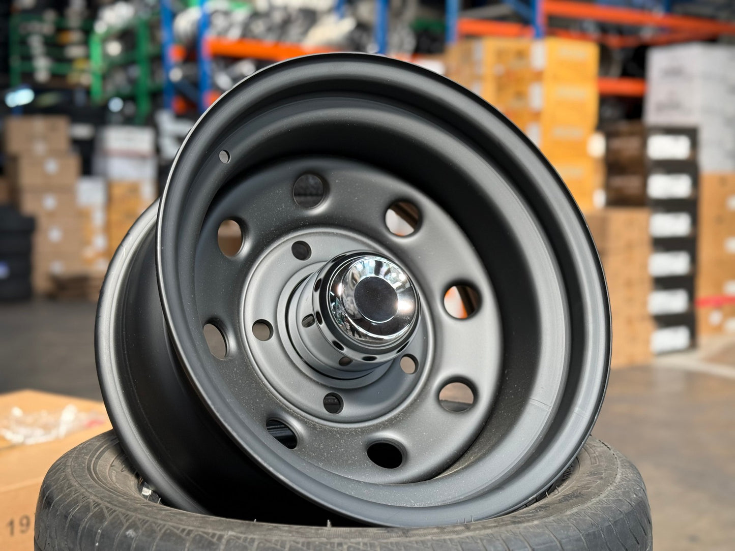 New 16X8 ET-35 Defender Steel Rim (5 wheel) Matt Black 5X165.1