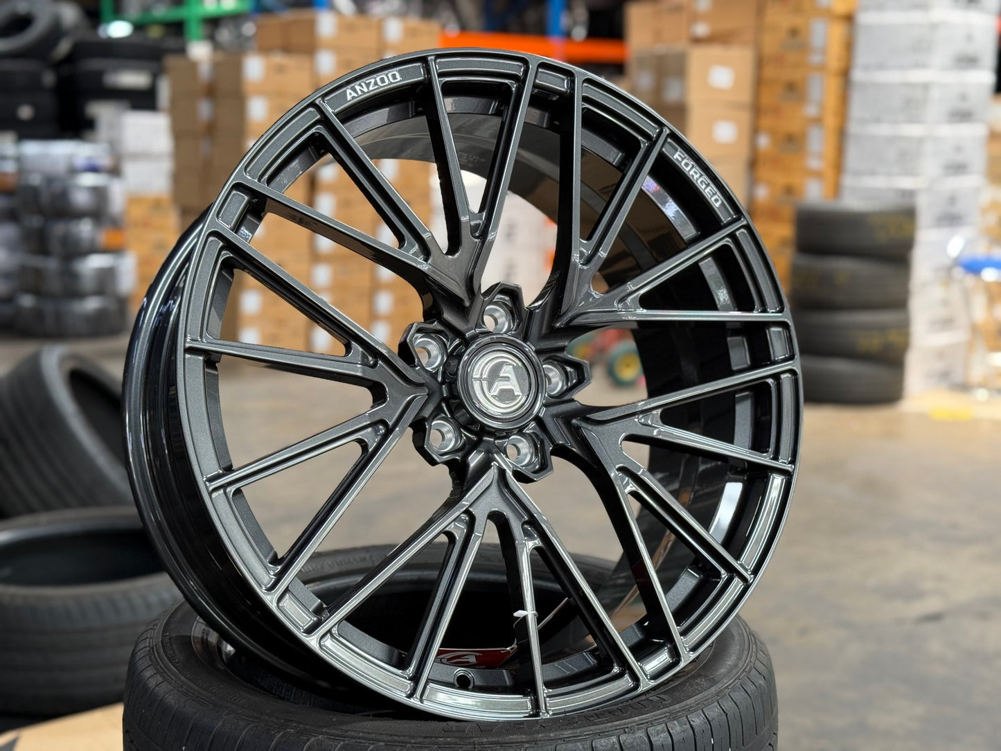 New 20X8.5 ET35 Anzoo Spring Rim (4 wheel) Gloss Gunmetal 5X120
