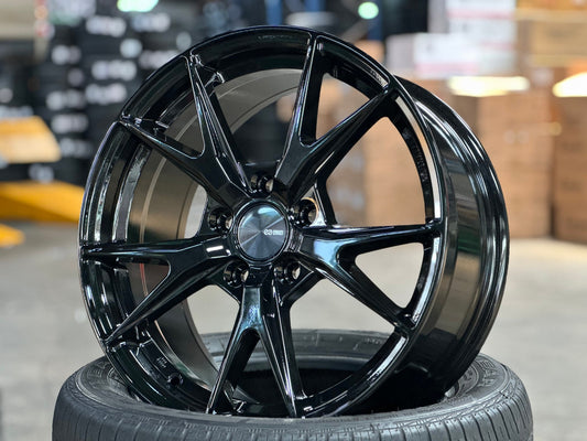 New 17X7.5 ET45 Enkei Phoenix Rim (4 wheel) Gloss Black 5X114.3