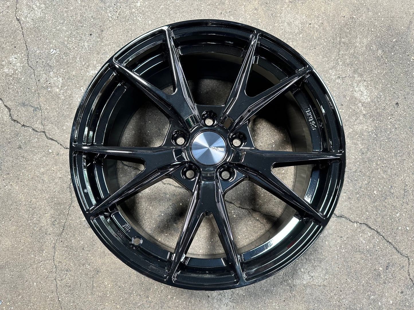 New 17X7.5 ET45 Enkei Phoenix Rim (4 wheel) Gloss Black 5X114.3
