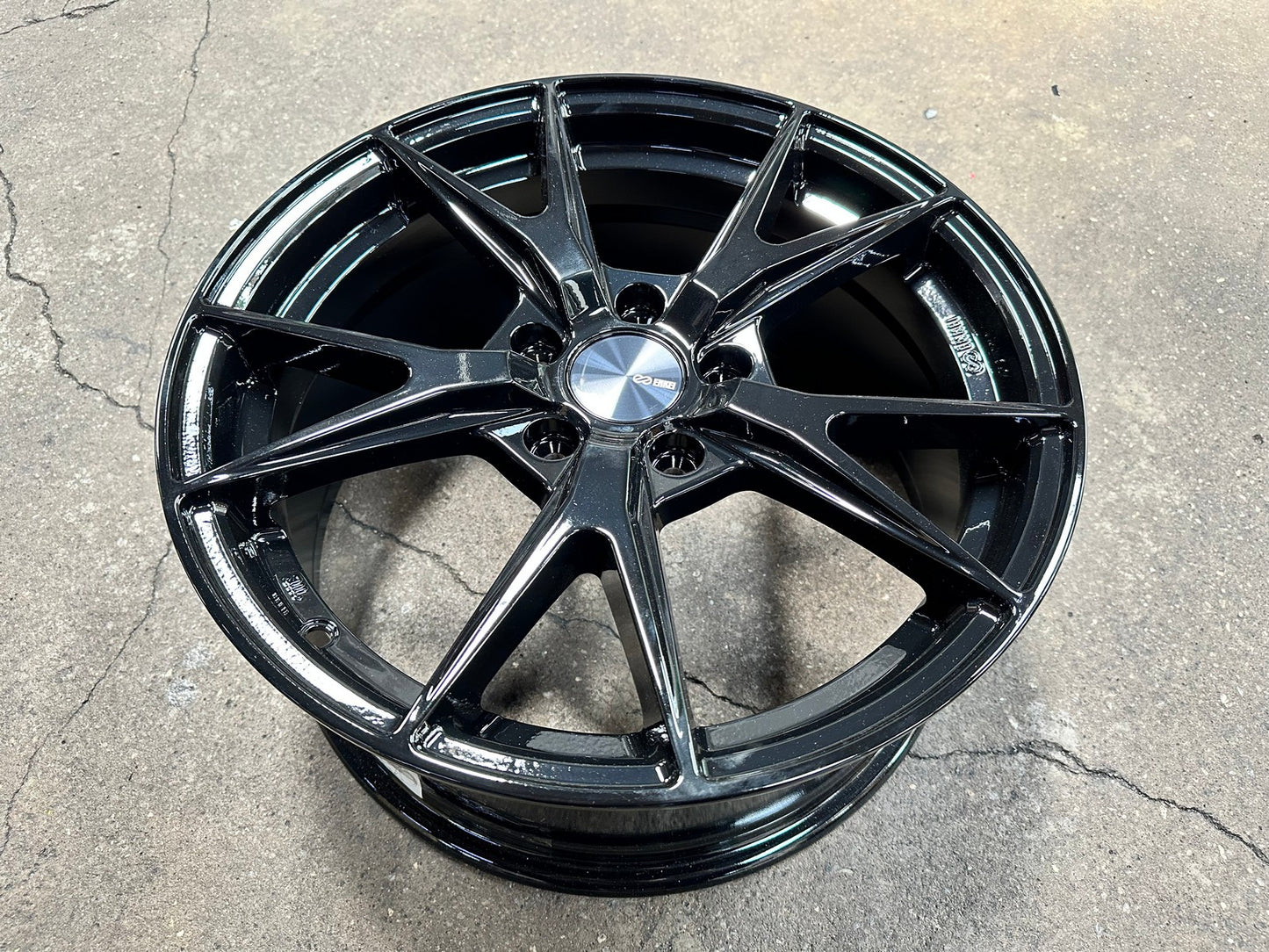 New 17X7.5 ET45 Enkei Phoenix Rim (4 wheel) Gloss Black 5X114.3