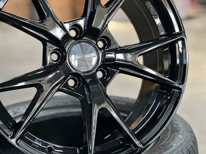 New 17X7.5 ET45 Enkei Phoenix Rim (4 wheel) Gloss Black 5X114.3
