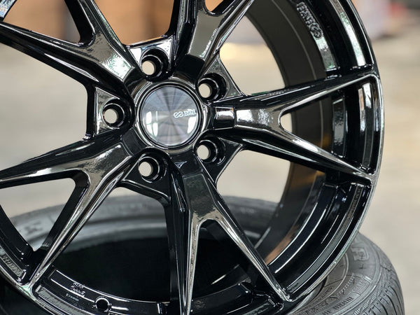 New 17X7.5 ET45 Enkei Phoenix Rim (4 wheel) Gloss Black 5X114.3