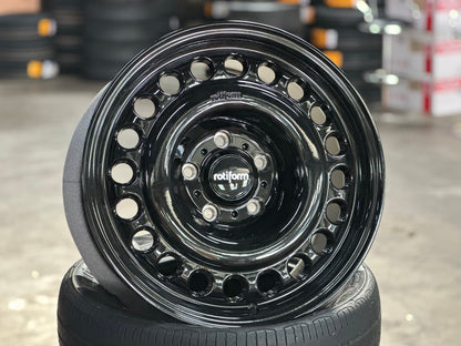 New 18X9 ET25 Rotiform Rim (4 wheel) Gloss Black 5X130