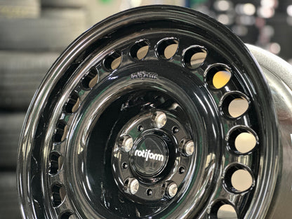 New 18X9 ET25 Rotiform Rim (4 wheel) Gloss Black 5X130