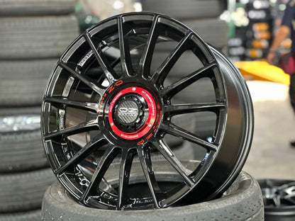New 18X8 ET45 OZ Racing Super Evoluz Rim (4 wheel) Gloss Black 5X112