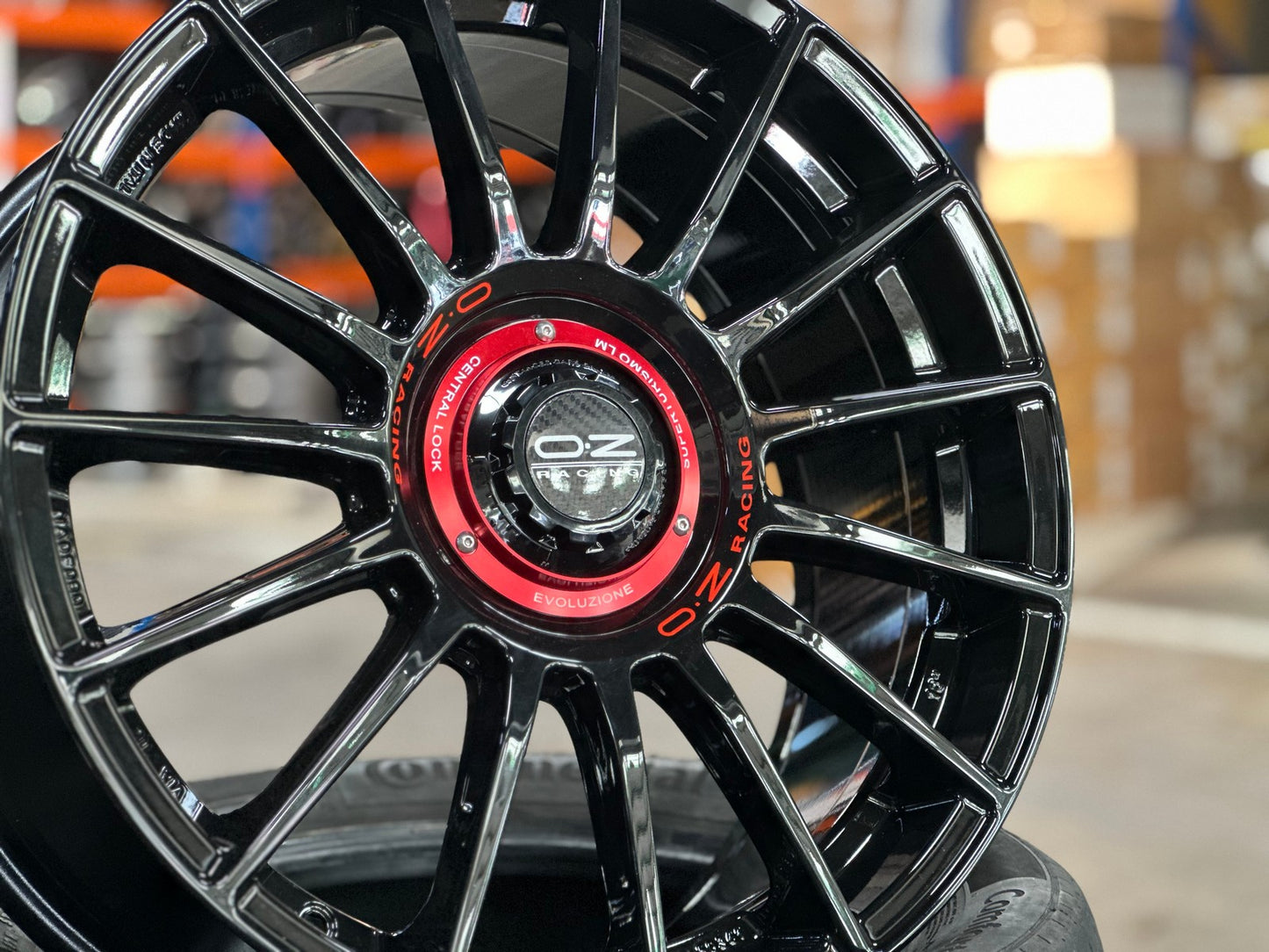 New 18X8 ET45 OZ Racing Super Evoluz Rim (4 wheel) Gloss Black 5X112