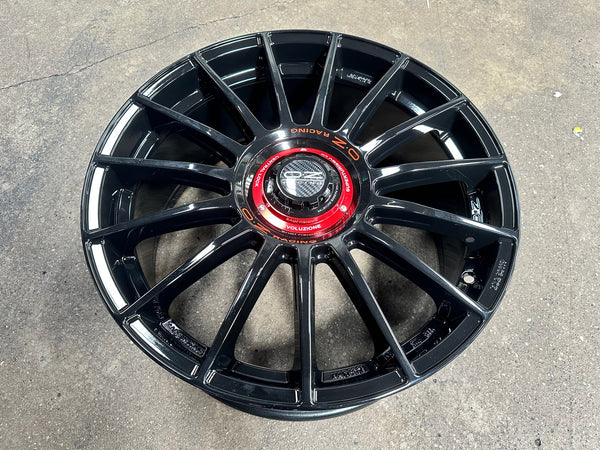 New 19X8.5 ET38 OZ Racing Super Evoluz Rim (4 wheel) Gloss Black 5X112