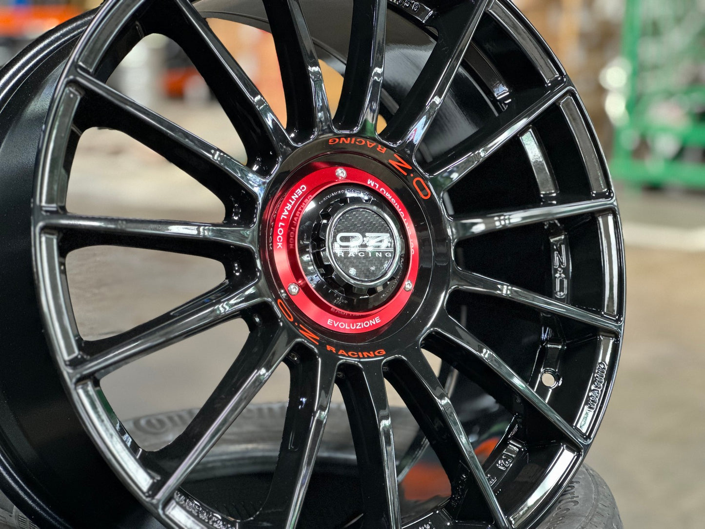 New 19X8.5 ET38 OZ Racing Super Evoluz Rim (4 wheel) Gloss Black 5X112