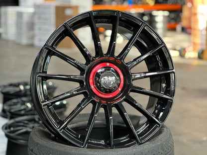 New 19X8.5 ET44 OZ Racing Super Evoluz Rim (4 wheel) Gloss Black 5X112