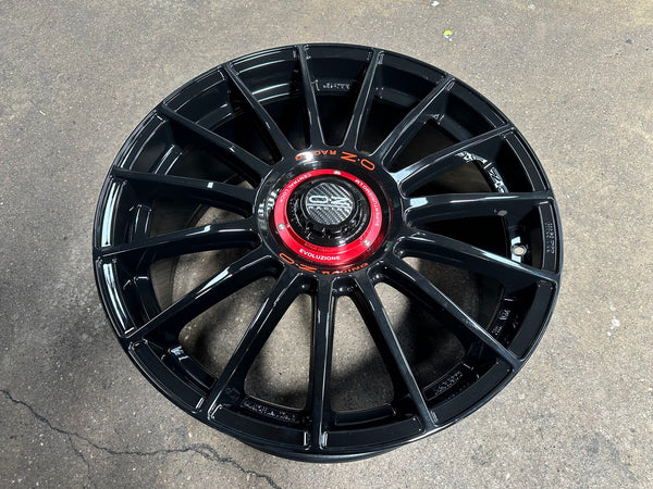 New 19X8.5 ET44 OZ Racing Super Evoluz Rim (4 wheel) Gloss Black 5X112