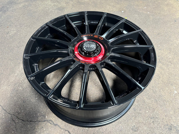 New 19X8.5 ET44 OZ Racing Super Evoluz Rim (4 wheel) Gloss Black 5X112