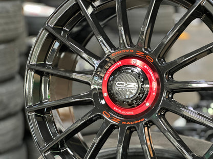 New 19X8.5 ET44 OZ Racing Super Evoluz Rim (4 wheel) Gloss Black 5X112