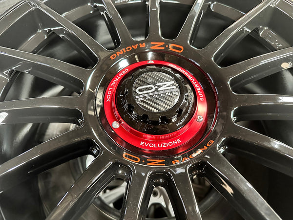 New 19X8.5 ET44 OZ Racing Super Evoluz Rim (4 wheel) Gloss Black 5X112