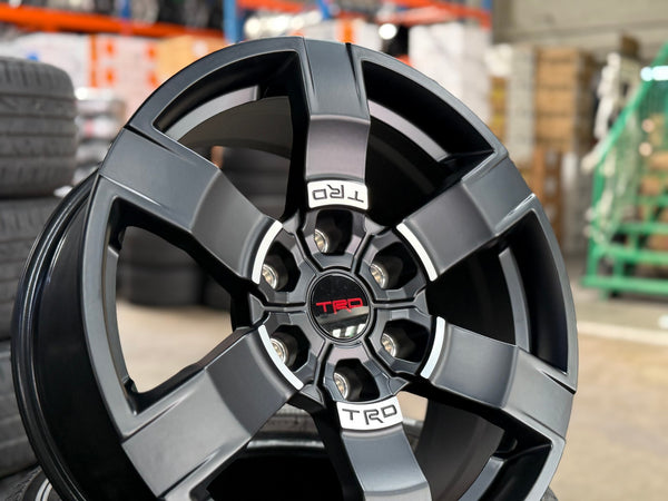 New 18X8 ET25 TRD Japan Rim (4 wheel) Matt Black 6X139.7