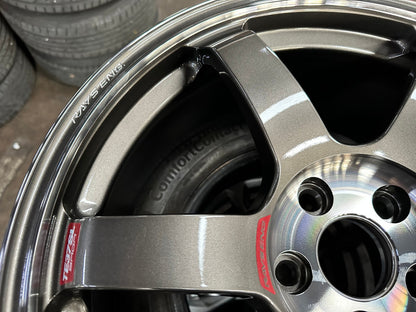 New 18X8.5 ET42 RAYS TE37 SAGA SL Forged Rim (4 wheel) Gloss Gunmetal 5X112