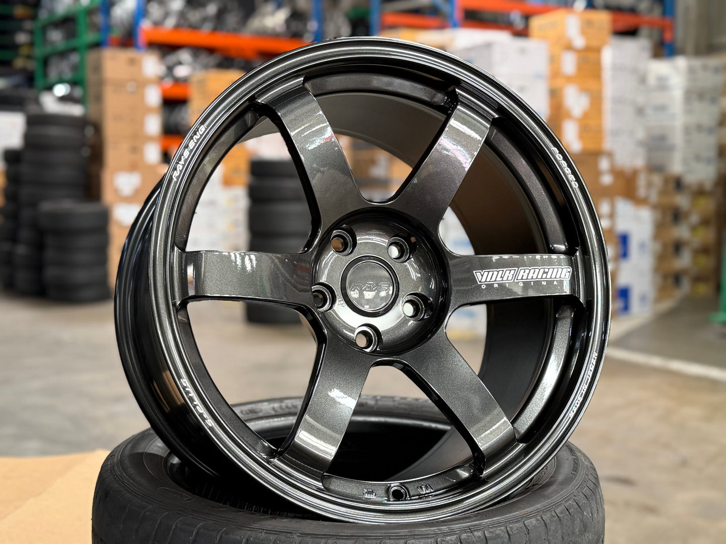 New 18X9.5 ET22 RAYS TE37 SAGA PLUS Rim (4 wheel) Gloss Gunmetal 5X114.3