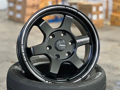 New 16X6.5 ET40 TE37 Design Ultra Rim (4 wheel) Matt Black 6X130