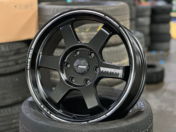 New 17X7 ET35 TE37 Design Ultra Rim (4 wheel) Matt Black 6X130
