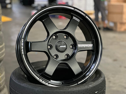 New 17X7 ET35 TE37 Design Ultra Rim (4 wheel) Matt Black 6X130