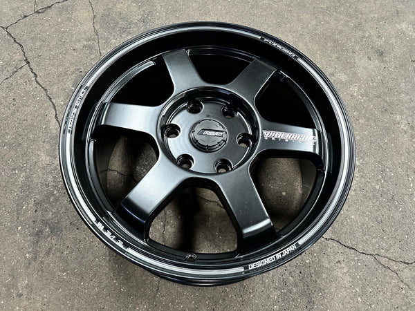 New 17X7 ET35 TE37 Design Ultra Rim (4 wheel) Matt Black 6X130