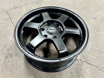 New 17X7 ET35 TE37 Design Ultra Rim (4 wheel) Matt Black 6X130