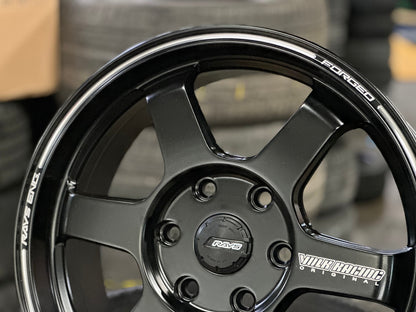 New 17X7 ET35 TE37 Design Ultra Rim (4 wheel) Matt Black 6X130