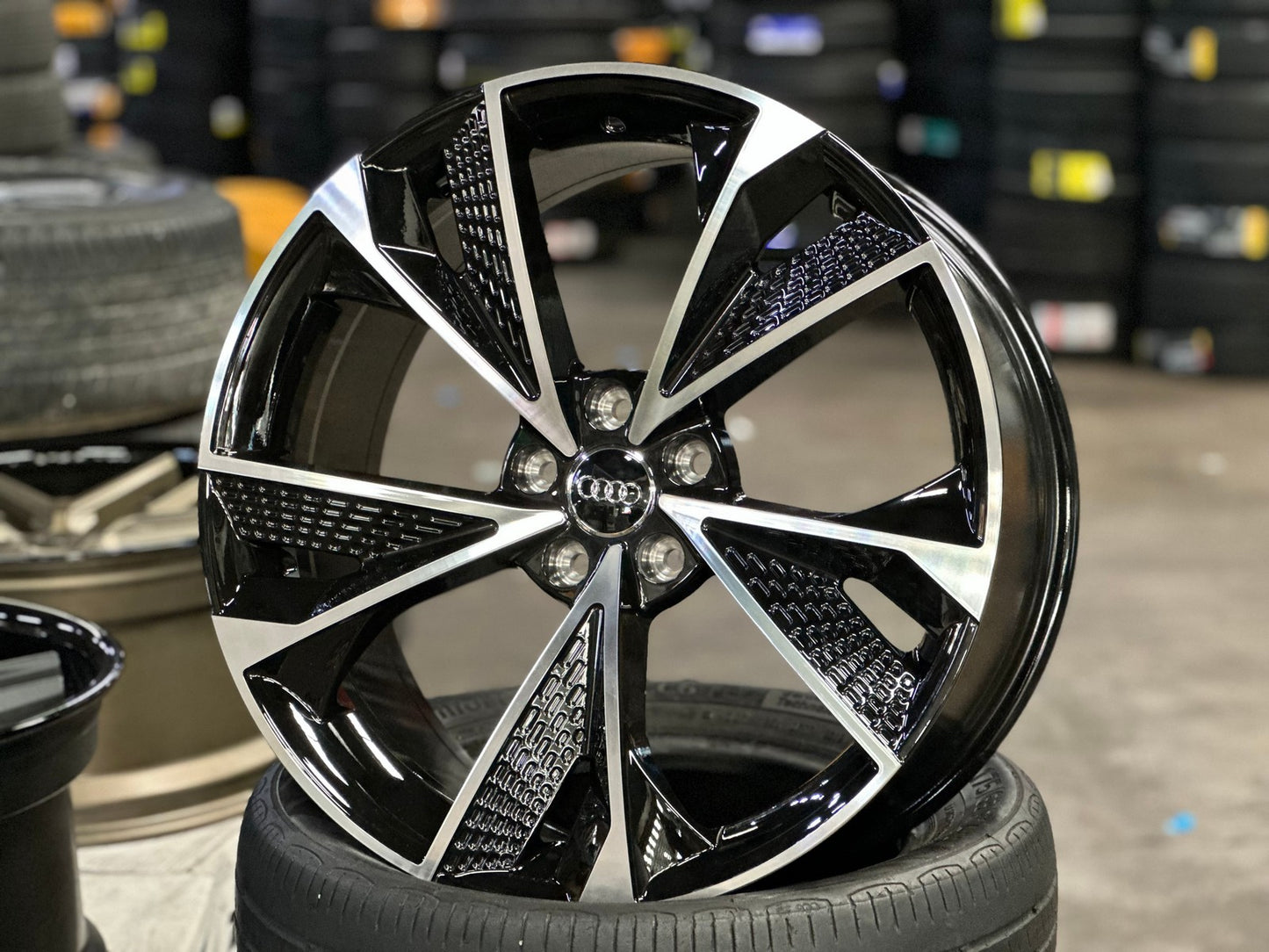 New 20X9 ET30 Audi Design Rim (4 wheel) Gloss Black PF 5X112