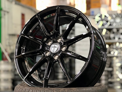New 19X8.5 ET45 Tomason TN27 Rim (4 wheel) Gloss Black 5X112