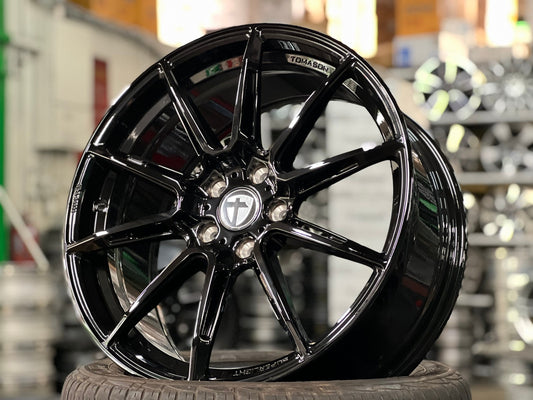 New 19X8.5 ET45 Tomason TN27 Rim (4 wheel) Gloss Black 5X112