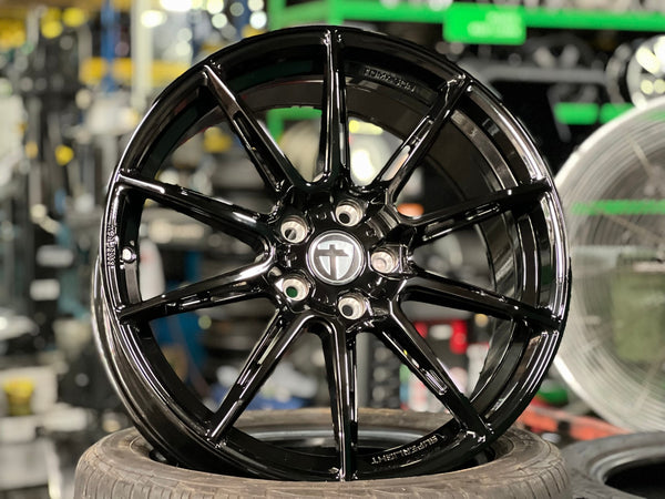 New 19X8.5 ET45 Tomason TN27 Rim (4 wheel) Gloss Black 5X112