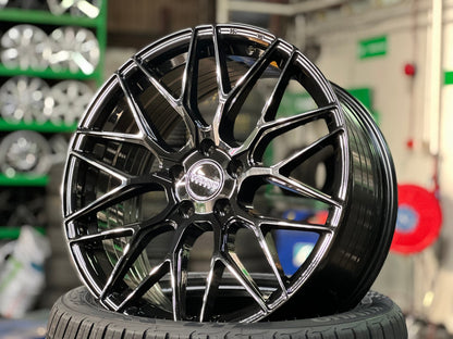 New 19X9.5 ET43 Varro VD06X Rim (4 wheel) Gloss Black 5X112