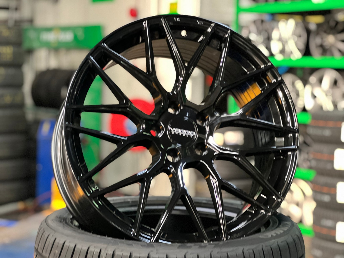 New 19X9.5 ET43 Varro VD06X Rim (4 wheel) Gloss Black 5X114.3