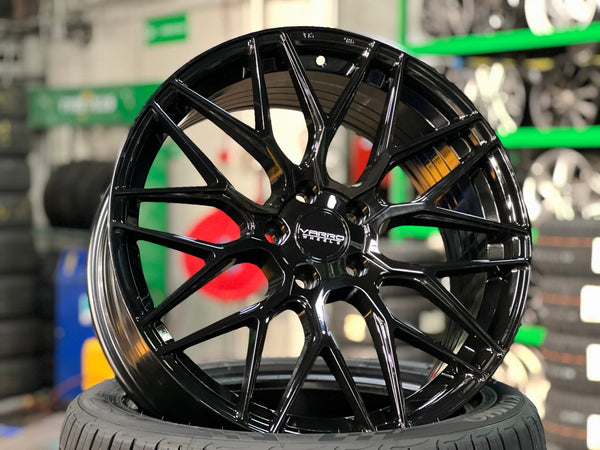 New 19X9.5 ET43 Varro VD06X Rim (4 wheel) Gloss Black 5X114.3