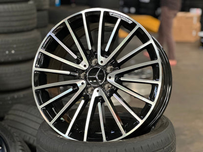 New 18X8 ET42 Mercedes Design Multispoke Rim (4 wheel) Gloss Black PF 5X112