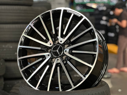 New 18X8 ET42 Mercedes Design Multispoke Rim (4 wheel) Gloss Black PF 5X112