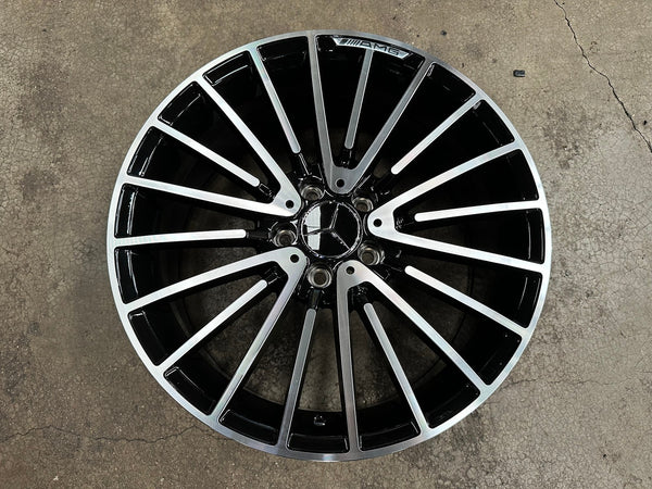 New 18X8 ET42 Mercedes Design Multispoke Rim (4 wheel) Gloss Black PF 5X112