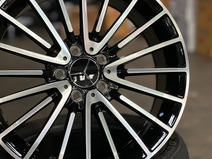 New 18X8 ET42 Mercedes Design Multispoke Rim (4 wheel) Gloss Black PF 5X112