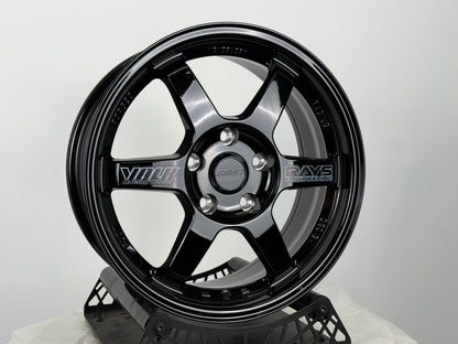 New 16X7 ET40 JA Rays TE37 Rim (4 wheel) Gloss Black 5X114.3