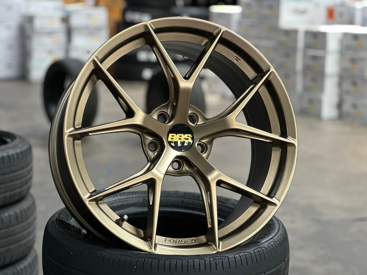 New 19X8.5 ET43 BBS FIR Design Rim (4 wheel) Gloss Bronze 5X112