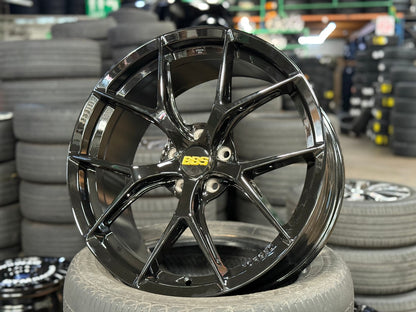 New 19X8.5 ET43 BBS FIR Design Rim (4 wheel) Gloss Black 5X112
