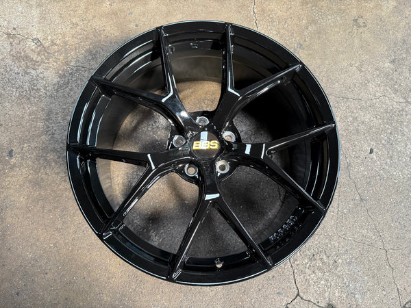 New 19X8.5 ET43 BBS FIR Design Rim (4 wheel) Gloss Black 5X112