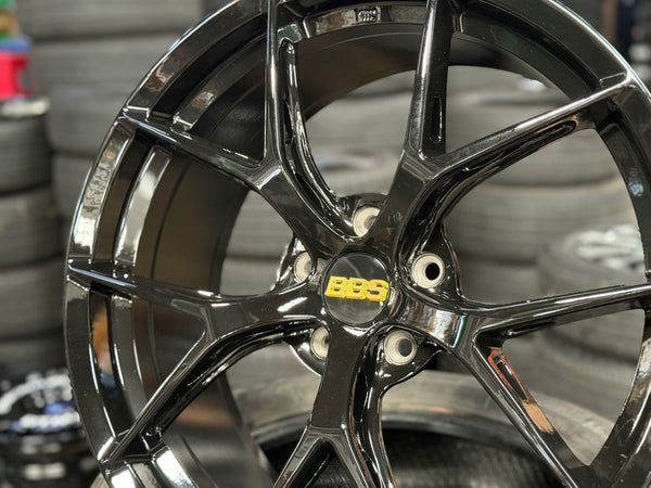 New 19X8.5 ET43 BBS FIR Design Rim (4 wheel) Gloss Black 5X112