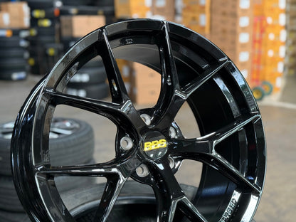 New 19X8.5 ET43 BBS FIR Design Rim (4 wheel) Gloss Black 5X114.3