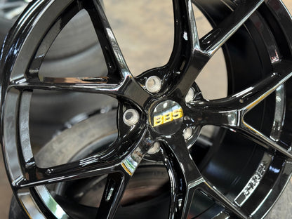 New 19X8.5 ET43 BBS FIR Design Rim (4 wheel) Gloss Black 5X112